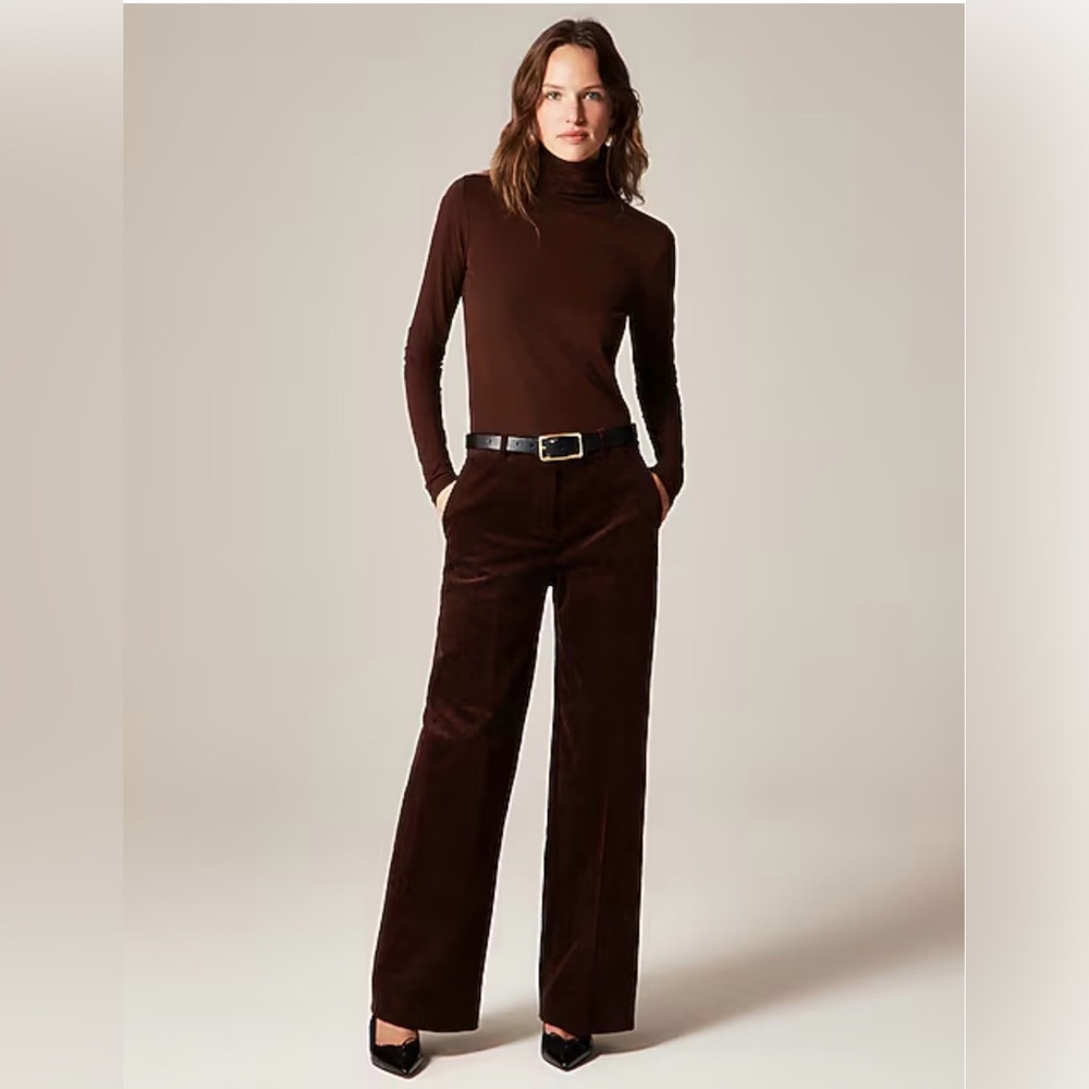 J.Crew Wide Leg Trousers in Stretchy Cordoruy. Brown‎ Pants. Size 4. NWT - Picture 11 of 11